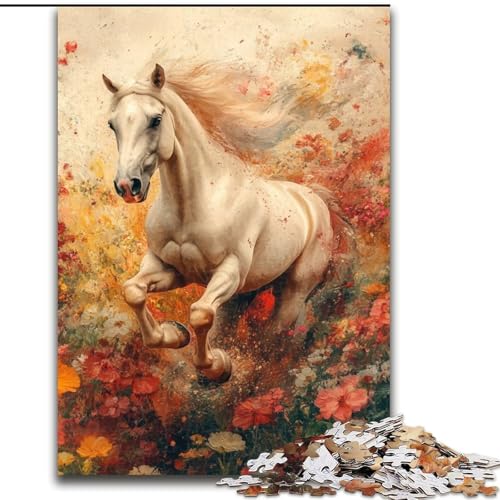 1000-teiliges Puzzle für Erwachsene, Pferd, Familienspiel, Stressabbau, schwierige Herausforderung, EIN Kunstwerk für Kinder ab 14 Jahren (Größe 50x75cm) von NBDSOYEWO