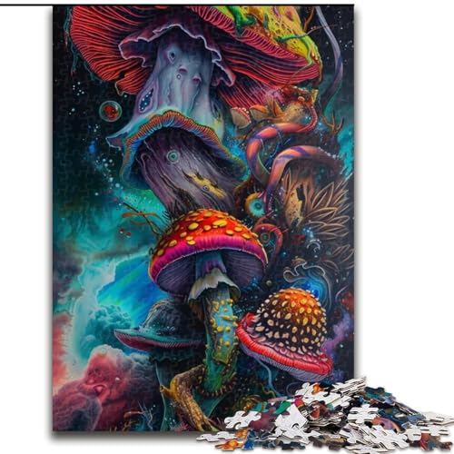 1000-teiliges Puzzle für Erwachsene, Psychedelische Pilze, aus Holz, einzigartige DIY-Geschenkidee zur Heimdekoration, 50x75cm, pädagogisches und unterhaltsames Indoor-Spiel zur Heimdekoration 1000-teiliges Puzzle für Erwachsene, Psychedelische Pilze, aus Holz, einzigartige DIY-Geschenkidee zur Heimdekoration, 50x75cm, pädagogisches und unterhaltsames Indoor-Spiel zur Heimdekoration von NBDSOYEWO