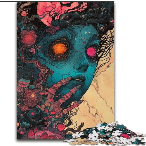 1000-teiliges Puzzle für Erwachsene, Psychedelisches Gesicht, aus Holz, einzigartige DIY-Geschenkidee zur Heimdekoration, 50x75cm, pädagogisches und unterhaltsames Indoor-Spiel zur Heimdekoration 1000-teiliges Puzzle für Erwachsene, Psychedelisches Gesicht, aus Holz, einzigartige DIY-Geschenkidee zur Heimdekoration, 50x75cm, pädagogisches und unterhaltsames Indoor-Spiel zur Heimdekoration von NBDSOYEWO