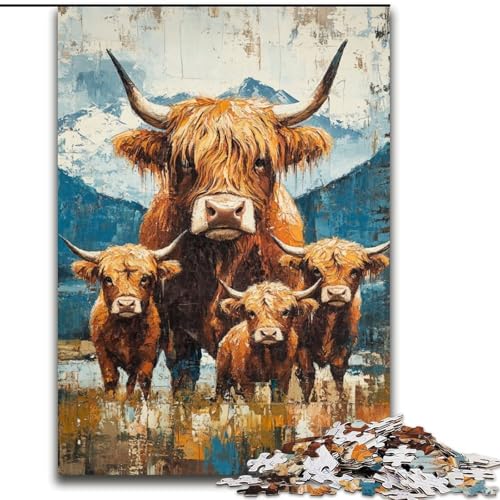 1000-teiliges Puzzle für Erwachsene, Yak-Familienpuzzle, anspruchsvolles Denkspiel für Teenager, Spaß am Familienspielabend, 50x75cm 1000-teiliges Puzzle für Erwachsene, Yak-Familienpuzzle, anspruchsvolles Denkspiel für Teenager, Spaß am Familienspielabend, 50x75cm von NBDSOYEWO