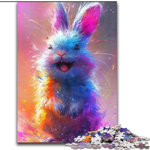 1000-teiliges Puzzle für Erwachsene, lächelnder süßer Hase, aus Holz, perfekt als Geburtstags-, Weihnachts, 50x75cm, für Geburtstage, Feiertage und besondere Anlässe 1000-teiliges Puzzle für Erwachsene, lächelnder süßer Hase, aus Holz, perfekt als Geburtstags-, Weihnachts, 50x75cm, für Geburtstage, Feiertage und besondere Anlässe von NBDSOYEWO