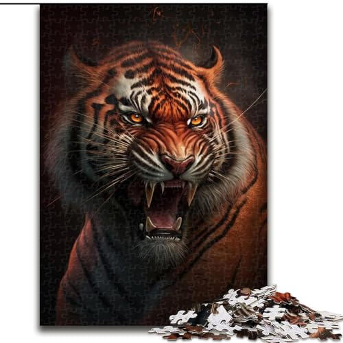 1000-teiliges Puzzle für Erwachsene, wütender Tiger, aus Holz, EIN tolles Geschenk für Familienspaß, 50x75cm, für interaktives Familienspiel 1000-teiliges Puzzle für Erwachsene, wütender Tiger, aus Holz, EIN tolles Geschenk für Familienspaß, 50x75cm, für interaktives Familienspiel von NBDSOYEWO