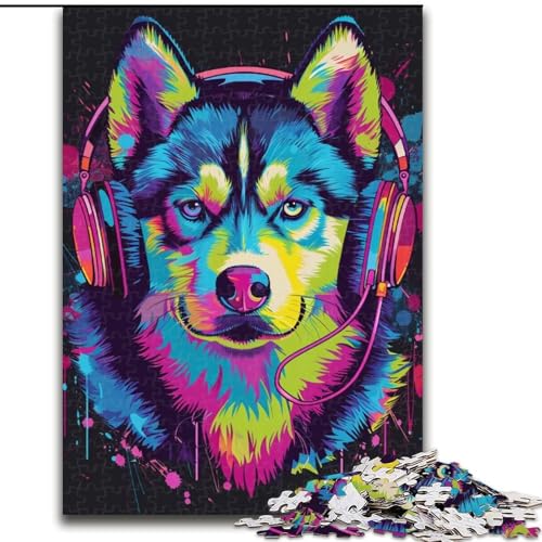 1000-teiliges Puzzle für Erwachsene,Siberian Husky mit Kopfhörern,aus Holz,einzigartige DIY-Geschenkidee zur Heimdekoration,50x75cm,pädagogisches und unterhaltsames Indoor-Spiel zur Heimdekoration 1000-teiliges Puzzle für Erwachsene,Siberian Husky mit Kopfhörern,aus Holz,einzigartige DIY-Geschenkidee zur Heimdekoration,50x75cm,pädagogisches und unterhaltsames Indoor-Spiel zur Heimdekoration von NBDSOYEWO