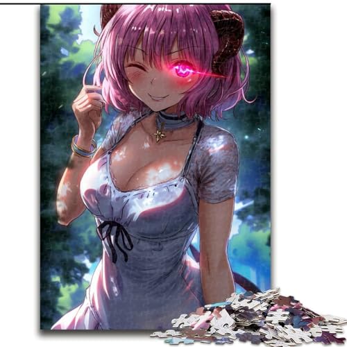 1000-teiliges Puzzle für Erwachsene und Jugendliche, Anime-Dämonenmädchen, für und ab 14 Jahren, pädagogisches Lernspielzeug, Familienspiele, Geburtstagsgeschenk (Größe 50x75cm) von NBDSOYEWO