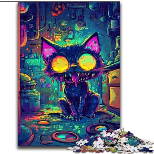 1000-teiliges Puzzle für Erwachsene und Jugendliche, Anime-Katze, für und ab 14 Jahren, pädagogisches Lernspielzeug, Familienspiele, Geburtstagsgeschenk (Größe 26x38cm) von NBDSOYEWO