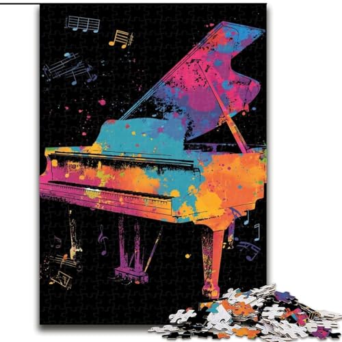 1000-teiliges Puzzle für Erwachsene und Jugendliche, Aquarell-Klavier, für und ab 14 Jahren, pädagogisches Lernspielzeug, Familienspiele, Geburtstagsgeschenk (Größe 26x38cm) von NBDSOYEWO