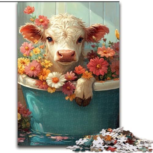 1000-teiliges Puzzle für Erwachsene und Jugendliche, Blumenkuh, Familienunterhaltungsspielzeug, ganze Familie, ab 14 Jahren (Größe 50x75cm) von NBDSOYEWO