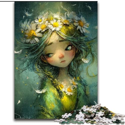 1000-teiliges Puzzle für Erwachsene und Jugendliche, Blumenmädchen, Spiele, Spielzeug, Geschenk, einzigartige Geburtstags- und Geschenkideen für Kinder ab 14 Jahren (Größe 50x75cm) von NBDSOYEWO