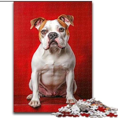 1000-teiliges Puzzle für Erwachsene und Jugendliche, Bulldogge, Familienunterhaltungsspielzeug ganze Familie für Personen ab 14 Jahren (Größe 50x75cm) von NBDSOYEWO