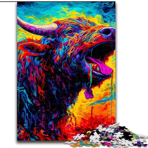 1000-teiliges Puzzle für Erwachsene und Jugendliche, Bulle, Spielzeug, Lernspiele, Stressabbau, Eltern-Kind-Interaktion (Größe 26x38cm) von NBDSOYEWO
