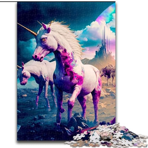 1000-teiliges Puzzle für Erwachsene und Jugendliche, Einhorn Familienunterhaltungsspielzeug ganze Familie, für Personen ab 14 Jahren (Größe 26x38cm) von NBDSOYEWO
