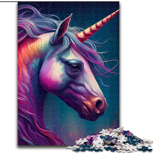 1000-teiliges Puzzle für Erwachsene und Jugendliche, Einhorn-Illustration, Spielzeug, Lernspiele, Stressabbau, Eltern-Kind-Interaktion (Größe 26x38cm) von NBDSOYEWO