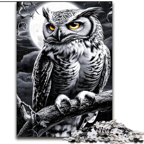 1000-teiliges Puzzle für Erwachsene und Jugendliche, Eule, Spielzeug, Lernspiele, Stressabbau, Eltern-Kind-Interaktion (Größe 26x38cm) von NBDSOYEWO