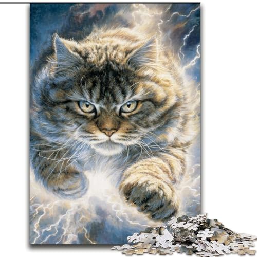 1000-teiliges Puzzle für Erwachsene und Jugendliche, Fantasy-Katze, Familienunterhaltungsspielzeug, ganze Familie, für Personen ab 14 Jahren (Größe 50x75cm) von NBDSOYEWO