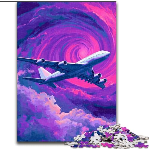 1000-teiliges Puzzle für Erwachsene und Jugendliche, Farbflugzeug, Spiele, Spielzeug, Geschenk, einzigartige Geburtstags- und Geschenkideen für Kinder ab 14 Jahren (Größe 26x38cm) von NBDSOYEWO