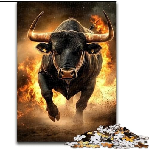 1000-teiliges Puzzle für Erwachsene und Jugendliche, Flame Bison, Spielzeug, Lernspiele, Stressabbau, Eltern-Kind-Interaktion (Größe 26x38cm) von NBDSOYEWO