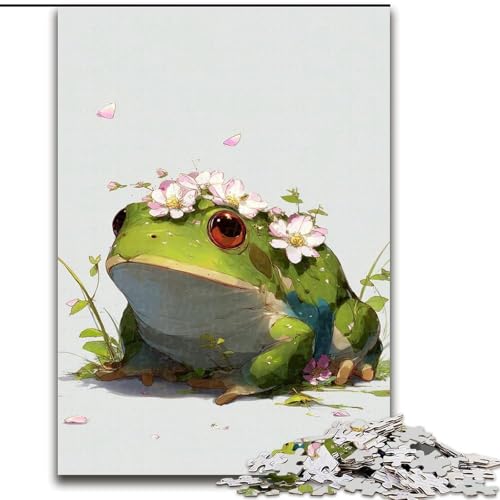 1000-teiliges Puzzle für Erwachsene und Jugendliche, Frosch, entspannendes intellektuelles Lernspielzeug, Geburtstagsgeschenk, Geschenke, Wandkunst (Größe 26x38cm) von NBDSOYEWO