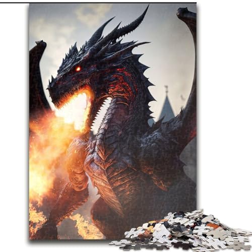 1000-teiliges Puzzle für Erwachsene und Jugendliche, Fury Dragon Draconus, Elefantenspielzeug, Denkspiel, Geburtstagsgeschenk, Geschenke, Wandkunst für Kinder ab 14 Jahren (Größe 26x38cm) von NBDSOYEWO
