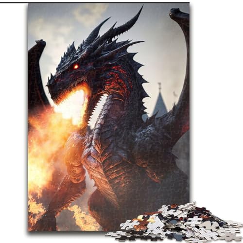 1000-teiliges Puzzle für Erwachsene und Jugendliche, Fury Dragon Draconus, Elefantenspielzeug, Denkspiel, Geburtstagsgeschenk, Geschenke, Wandkunst für Kinder ab 14 Jahren (Größe 50x75cm) von NBDSOYEWO