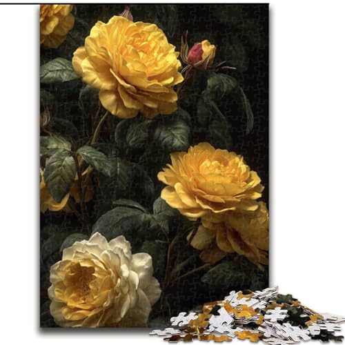 1000-teiliges Puzzle für Erwachsene und Jugendliche, Goldene Rose, für und ab 14 Jahren, pädagogisches Lernspielzeug, Familienspiele, Geburtstagsgeschenk (Größe 50x75cm) von NBDSOYEWO