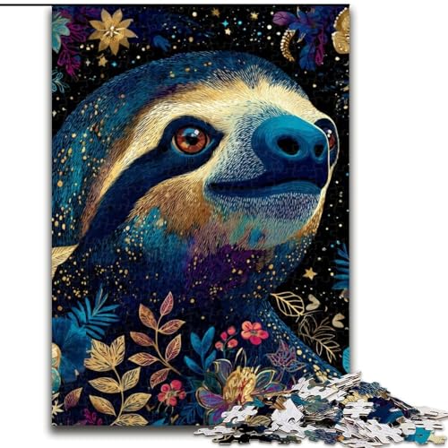 1000-teiliges Puzzle für Erwachsene und Jugendliche, Goldenes Faultier, Spiele, Spielzeug, Geschenk, einzigartige Geburtstags- und Geschenkideen für Kinder ab 14 Jahren (Größe 50x75cm) von NBDSOYEWO