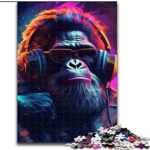 1000-teiliges Puzzle für Erwachsene und Jugendliche, Gorilla Hop, Familienunterhaltungsspielzeug, ganze Familie, ab 14 Jahren (Größe 26x38cm) von NBDSOYEWO