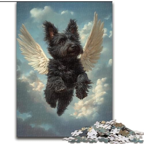 1000-teiliges Puzzle für Erwachsene und Jugendliche, Hund mit Flügeln, für und ab 14 Jahren, pädagogisches Lernspielzeug, Familienspiele, Geburtstagsgeschenk (Größe 26x38cm) von NBDSOYEWO