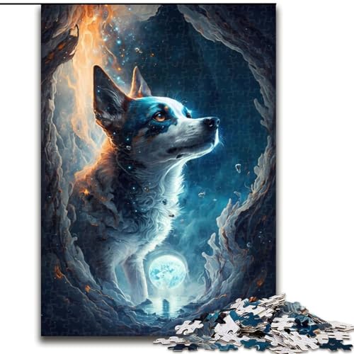 1000-teiliges Puzzle für Erwachsene und Jugendliche, Jack Russell Terrier Hund, Elefantenspielzeug, Denkspiel, Geburtstagsgeschenk, Geschenke, Wandkunst für Kinder ab 14 Jahren (Größe 50x75cm) von NBDSOYEWO
