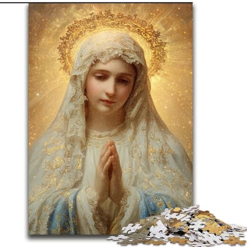 1000-teiliges Puzzle für Erwachsene und Jugendliche, Jungfrau Maria, Spielzeug, Lernspiele, Stressabbau, Eltern-Kind-Interaktion (Größe 26x38cm) von NBDSOYEWO