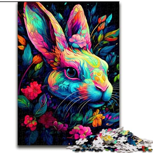 1000-teiliges Puzzle für Erwachsene und Jugendliche, Kaninchen, Spiele, Spielzeug, Geschenk, einzigartige Geburtstags- und Geschenkideen für Kinder ab 14 Jahren (Größe 26x38cm) von NBDSOYEWO