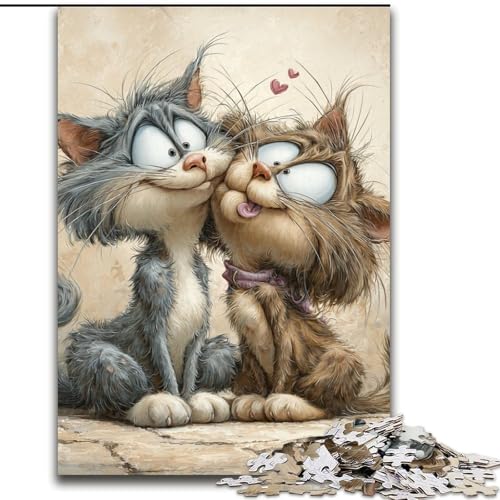 1000-teiliges Puzzle für Erwachsene und Jugendliche, Katze, Spielzeug, Lernspiele, Stressabbau, Eltern-Kind-Interaktion (Größe 26x38cm) von NBDSOYEWO
