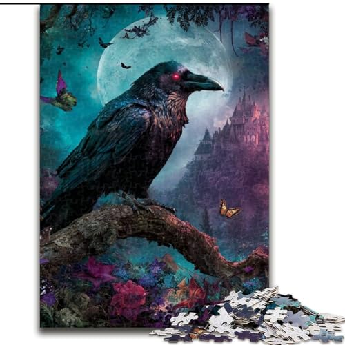 1000-teiliges Puzzle für Erwachsene und Jugendliche, Krähen in der Nacht, für und ab 14 Jahren, pädagogisches Lernspielzeug, Familienspiele, Geburtstagsgeschenk (Größe 50x75cm) von NBDSOYEWO