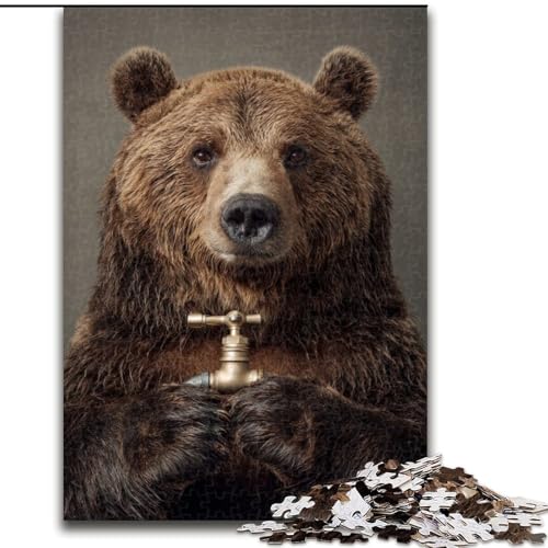 1000-teiliges Puzzle für Erwachsene und Jugendliche, Kreuzbraunbär, Familienunterhaltungsspielzeug, ganze Familie, ab 14 Jahren (Größe 50x75cm) von NBDSOYEWO