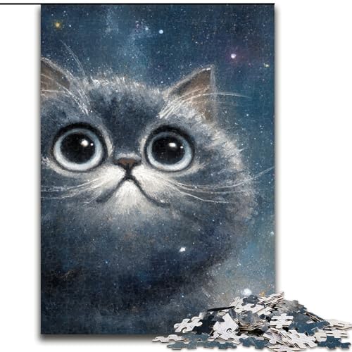 1000-teiliges Puzzle für Erwachsene und Jugendliche, Kunstkatze, Elefantenspielzeug, Denkspiel, Geburtstagsgeschenk, Geschenke, Wandkunst für Kinder ab 14 Jahren (Größe 26x38cm) von NBDSOYEWO