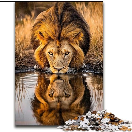 1000-teiliges Puzzle für Erwachsene und Jugendliche, Löwe, Spielzeug, Lernspiele, Stressabbau, Eltern-Kind-Interaktion (Größe 26x38cm) von NBDSOYEWO