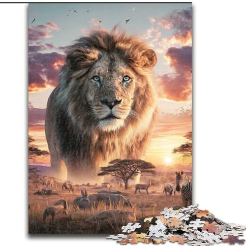1000-teiliges Puzzle für Erwachsene und Jugendliche, Löwengebirge, Lernspiele, Heimdekoration, geeignet für die Schreibtischdekoration (Größe 26x38cm) von NBDSOYEWO