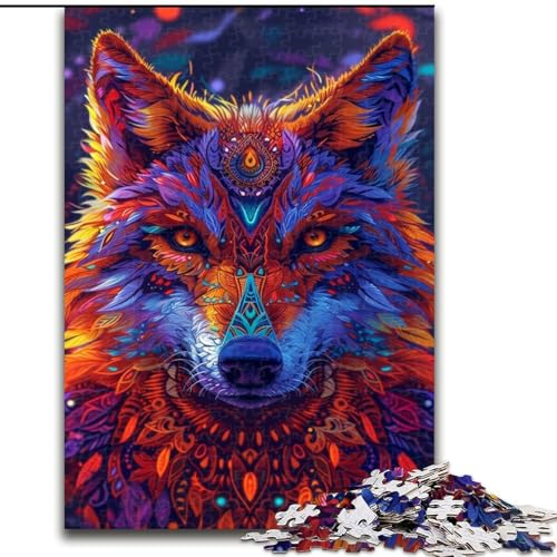 1000-teiliges Puzzle für Erwachsene und Jugendliche, Psychedelischer Wolf, Elefantenspielzeug, Denkspiel, Geburtstagsgeschenk, Geschenke, Wandkunst für Kinder ab 14 Jahren (Größe 26x38cm) von NBDSOYEWO