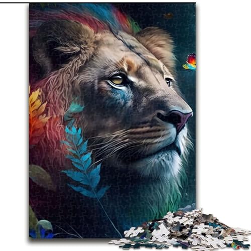 1000-teiliges Puzzle für Erwachsene und Jugendliche, Regenbogenlöwe, Spiele, Spielzeug, Geschenk, einzigartige Geburtstags- und Geschenkideen für Kinder ab 14 Jahren (Größe 26x38cm) von NBDSOYEWO