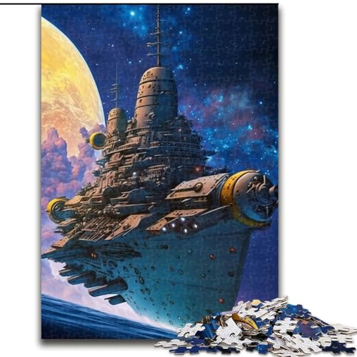 1000-teiliges Puzzle für Erwachsene und Jugendliche, Schlachtschiff-Weltraum, entspannendes intellektuelles Lernspielzeug, Geburtstagsgeschenk, Geschenke, Wandkunst (Größe 26x38cm) von NBDSOYEWO