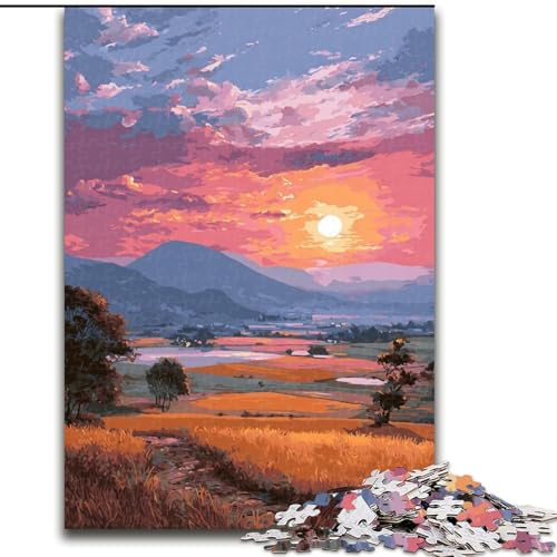 1000-teiliges Puzzle für Erwachsene und Jugendliche, Sonnenuntergang, Spiele, Spielzeug, Geschenk, einzigartige Geburtstags- und Geschenkideen für Kinder ab 14 Jahren (Größe 26x38cm) von NBDSOYEWO