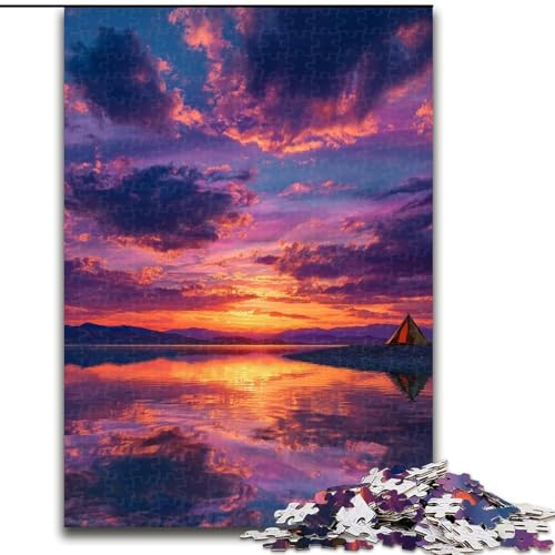1000-teiliges Puzzle für Erwachsene und Jugendliche, Sonnenuntergangslandschaft, Lernspiele, Heimdekoration, geeignet für die Schreibtischdekoration (Größe 26x38cm) von NBDSOYEWO