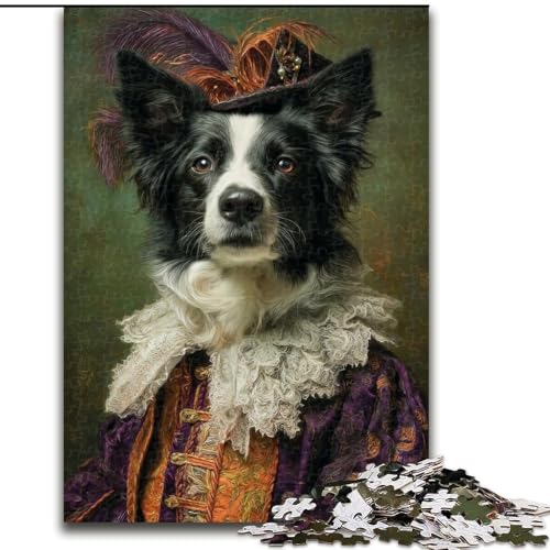 1000-teiliges Puzzle für Erwachsene und Jugendliche, Tier-Border-Collie, Spiele, Spielzeug, Geschenk, einzigartige Geburtstags- und Geschenkideen für Kinder ab 14 Jahren (Größe 26x38cm) von NBDSOYEWO