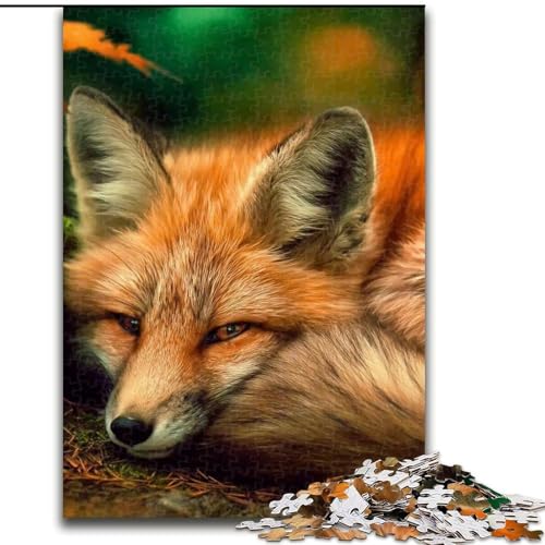 1000-teiliges Puzzle für Erwachsene und Jugendliche, Tier-Fuchs-Kunst, für und ab 14 Jahren, pädagogisches Lernspielzeug, Familienspiele, Geburtstagsgeschenk (Größe 26x38cm) von NBDSOYEWO