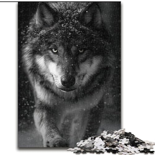 1000-teiliges Puzzle für Erwachsene und Jugendliche, Tier-Wolf-Kunst, Spielzeug, Lernspiele, Stressabbau, Eltern-Kind-Interaktion (Größe 50x75cm) von NBDSOYEWO