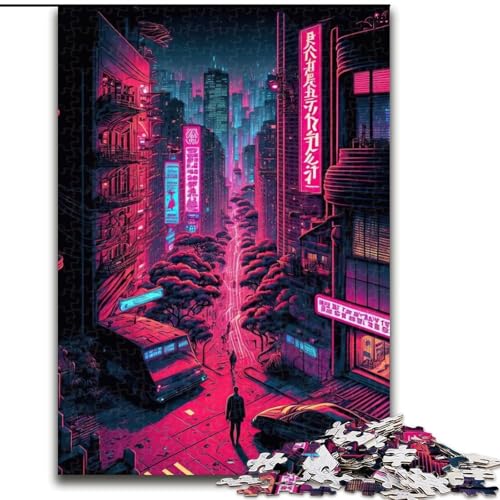 1000-teiliges Puzzle für Erwachsene und Jugendliche, Tokyo Neon, Japanisch, Spiele, Spielzeug, Geschenk, einzigartige Geburtstags- und Geschenkideen für Kinder ab 14 Jahren (Größe 26x38cm) von NBDSOYEWO