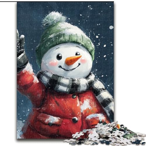1000-teiliges Puzzle für Erwachsene und Jugendliche, Weihnachts-Schneemann, Spielzeug, Lernspiele, Stressabbau, Eltern-Kind-Interaktion (Größe 50x75cm) von NBDSOYEWO