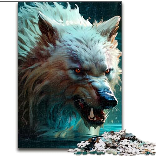 1000-teiliges Puzzle für Erwachsene und Jugendliche, Wolf, Spielzeug, Lernspiele, Stressabbau, Eltern-Kind-Interaktion (Größe 26x38cm) von NBDSOYEWO