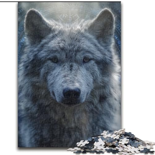 1000-teiliges Puzzle für Erwachsene und Jugendliche, Wolf im Schnee, Spiele, Spielzeug, Geschenk, einzigartige Geburtstags- und Geschenkideen für Kinder ab 14 Jahren (Größe 50x75cm) von NBDSOYEWO