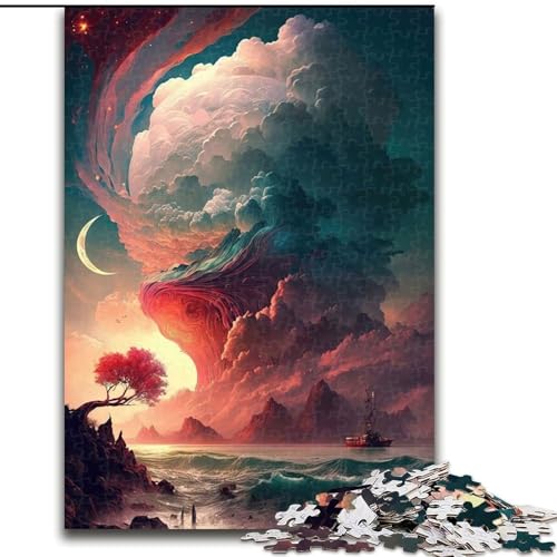 1000-teiliges Puzzle für Erwachsene und Jugendliche, farbenfrohe Fantasielandschaft, entspannendes intellektuelles Lernspielzeug, Geburtstagsgeschenk, Geschenke, Wandkunst (Größe 26x38cm) von NBDSOYEWO