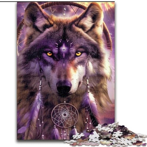 1000-teiliges Puzzle für Erwachsene und Jugendliche, indischer Wolf, Spiele, Spielzeug, Geschenk, einzigartige Geburtstags- und Geschenkideen für Kinder ab 14 Jahren (Größe 26x38cm) von NBDSOYEWO